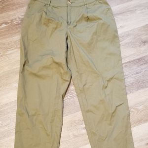 Olive relaxed fit ankle pants